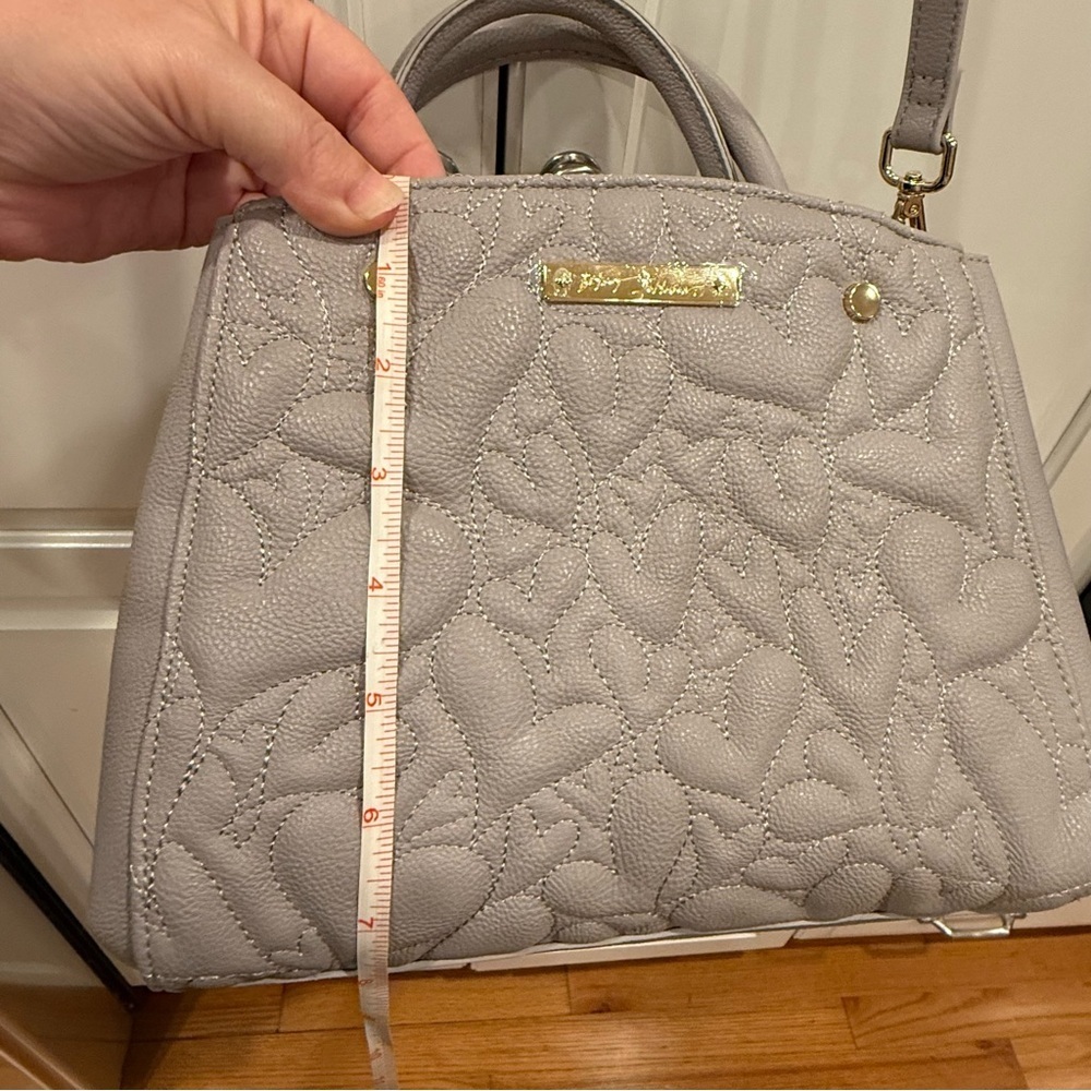 Betsey Johnson Gray Quilted Satchel with Detachable Strap - Picture 12 of 14